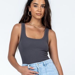 Princess Polly Camellia Bodysuit Slate Grey, size AU 12/US 8 NWT